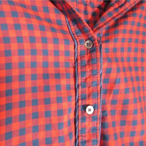 LEE RIDERS Shape Illusions Red & Navy Plaid Button Up Casual Shirt | Plus XXL - Picture 3 of 6